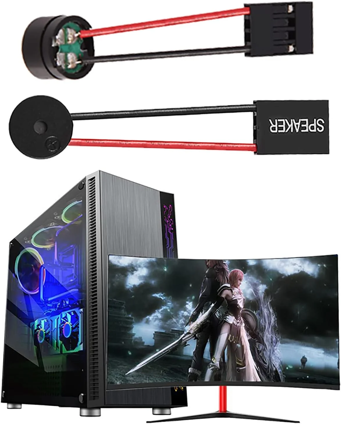 زاپسک 10 عدد اسپیکر مادربرد کامپیوتر، قطعات کیس کامپیوتر رومیزی، بوق بازر، کانکتور پلاگین اسپیکر