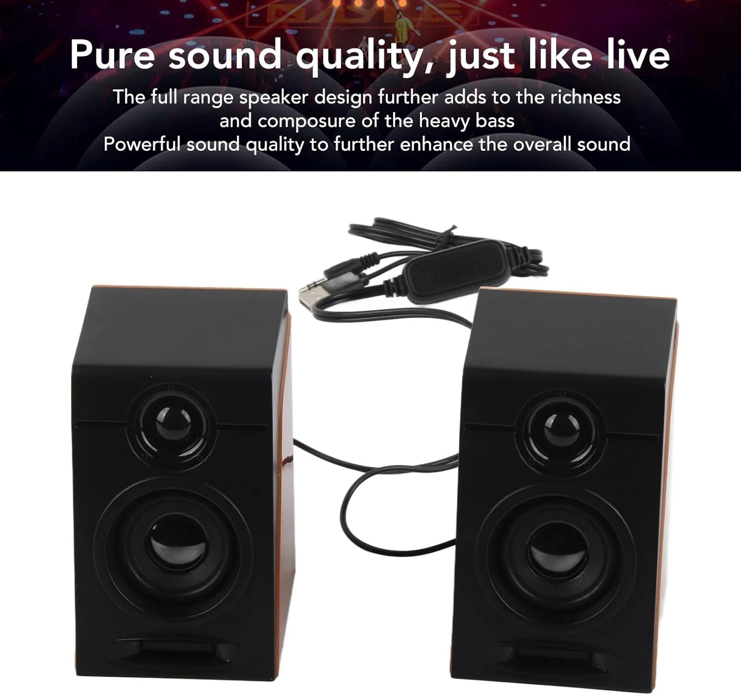 اسپیکر کامپیوتر Zopsc، 2 عدد اسپیکر HiFi با بیس عمیق، اسپیکر استریو کامپیوتر با صدای قابل تنظیم، اسپیکر کامپیوتر USB برای کامپیوتر رومیزی، لپ تاپ، تبلت