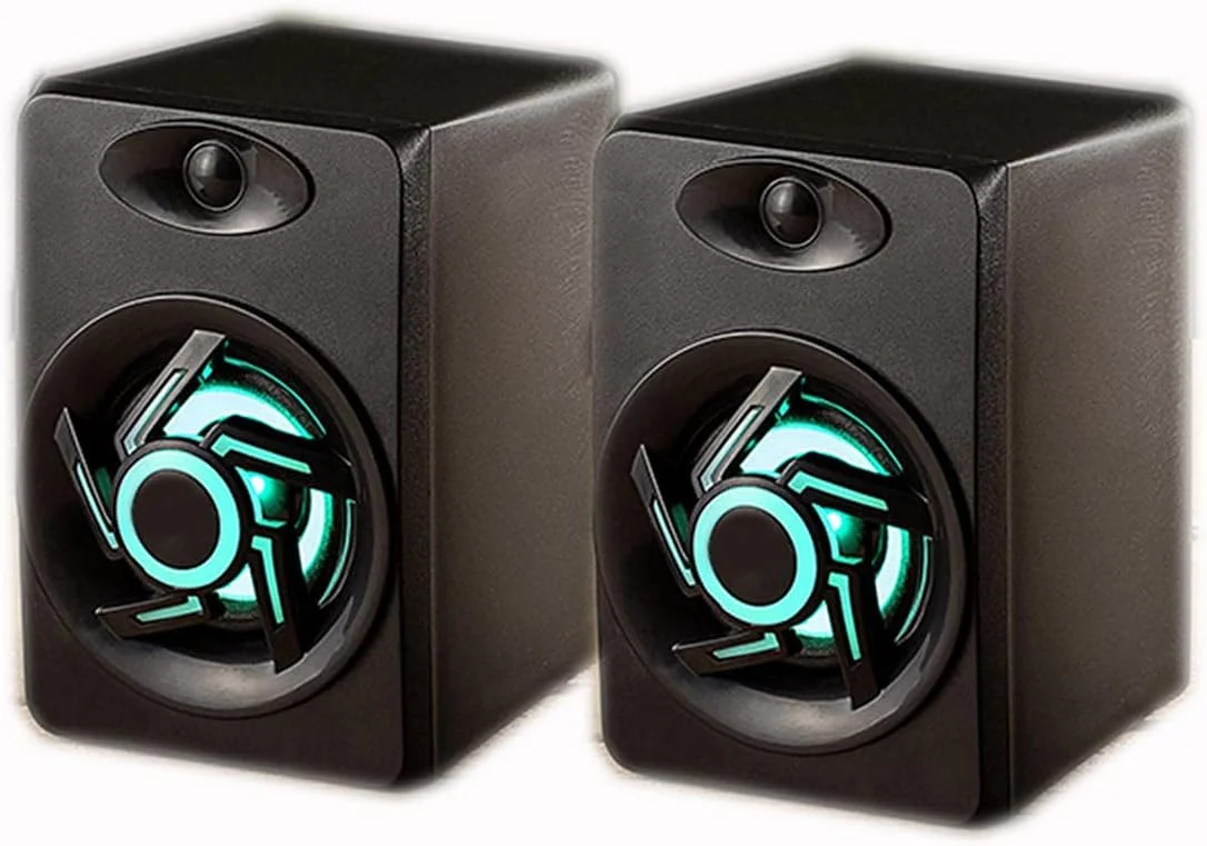 اسپیکر ساب ووفر کامپیوتر USB قابل حمل Yipmai مدل Miniskirt با نور چند رنگ برای لپ تاپ، کامپیوتر، MP3 و تلفن همراه (رنگ: مشکی)