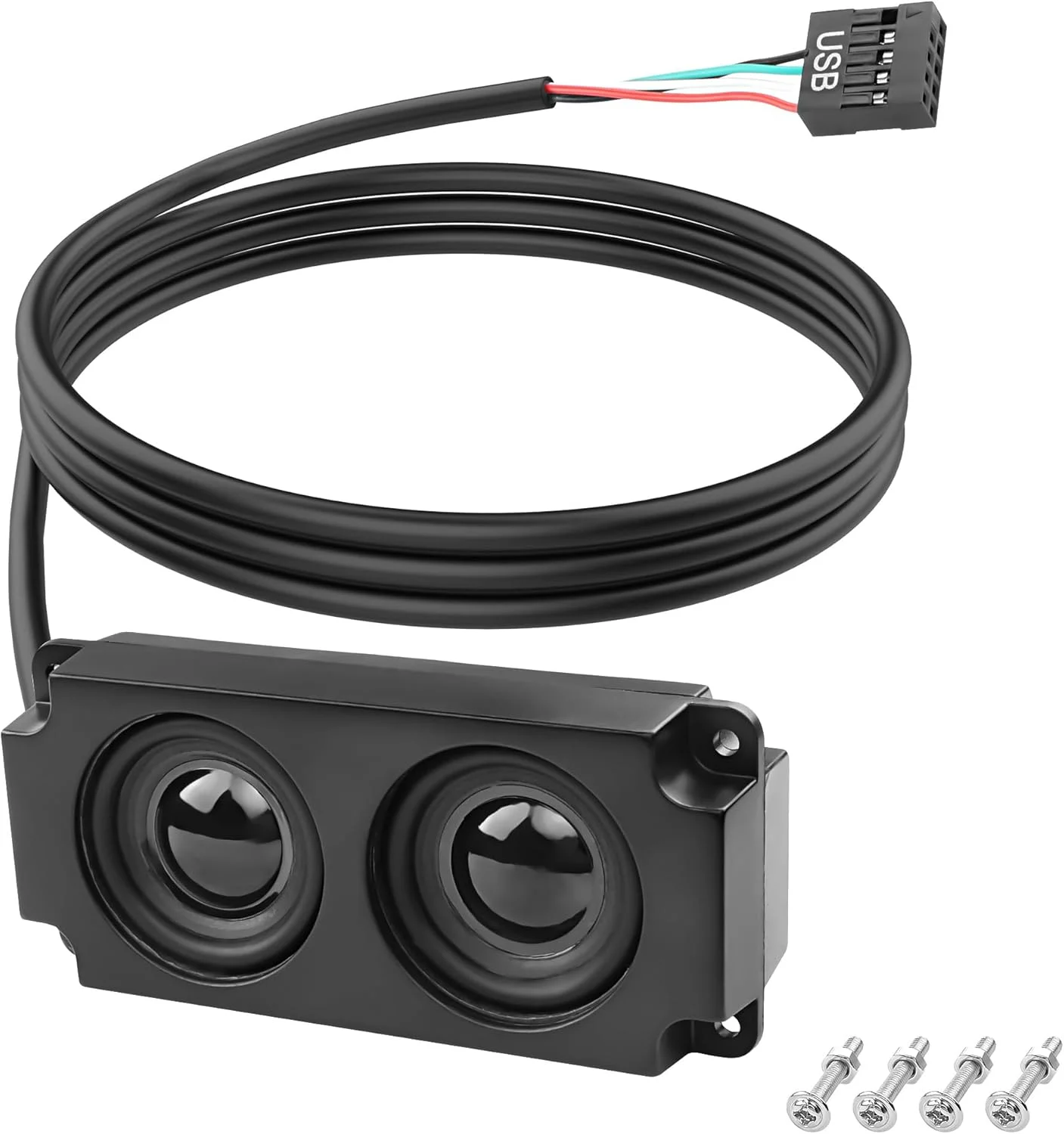 اسپیکر مادربرد XMSJSIY، اسپیکر داخلی USB کامپیوتر، 9 پین برای کیس رومیزی، بلندگوی استریو صوتی، نوع کوچک مخفی DIY - 0.6 متر / 1.9 فوت، 1 جفت