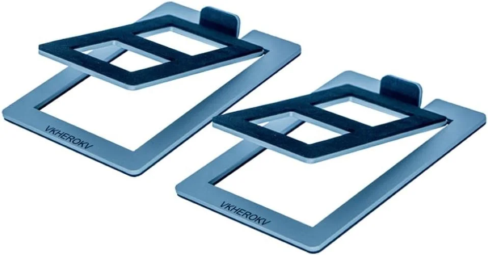 پایه رومیزی بلندگو VKheroKV C-1 برای بلندگوهای کوچک، پایه های فولادی رومیزی شیب دار برای بلندگوهای کامپیوتر (جفت)، طول 15.2 x عرض 11.4 x ارتفاع 3.8 سانتی متر (خاکستری)