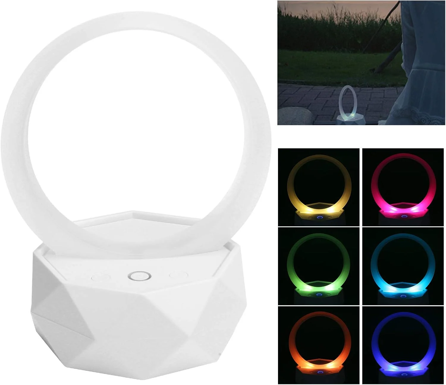 اسپیکرهای مینی کامپیوتر XUMIUZIY - اسپیکر کامپیوتر سفید، اسپیکر استریو کامپیوتر PC، اسپیکرهای زیبای کامپیوتر با چراغ شب رنگارنگ (سفید)