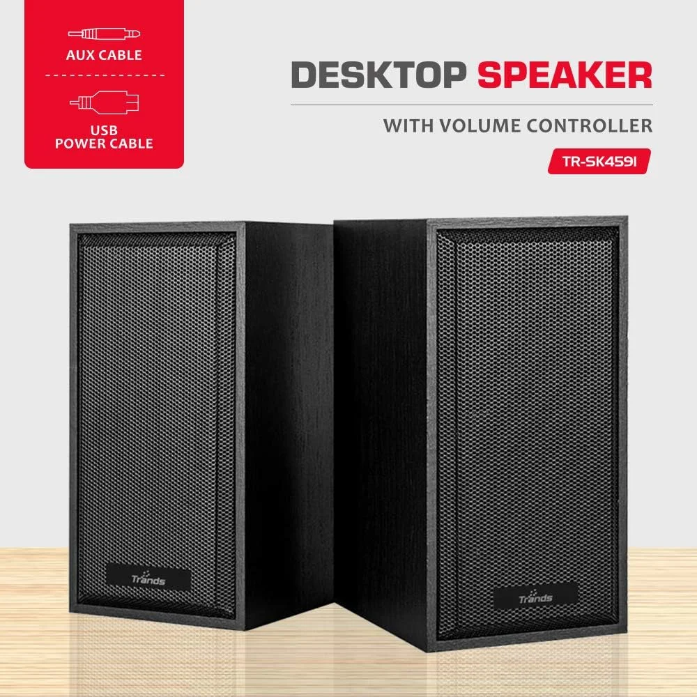 اسپیکر رومیزی ترندز با کنترلر صدا، USB - مشکی