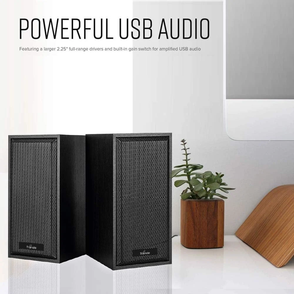 اسپیکر رومیزی ترندز با کنترلر صدا، USB - مشکی