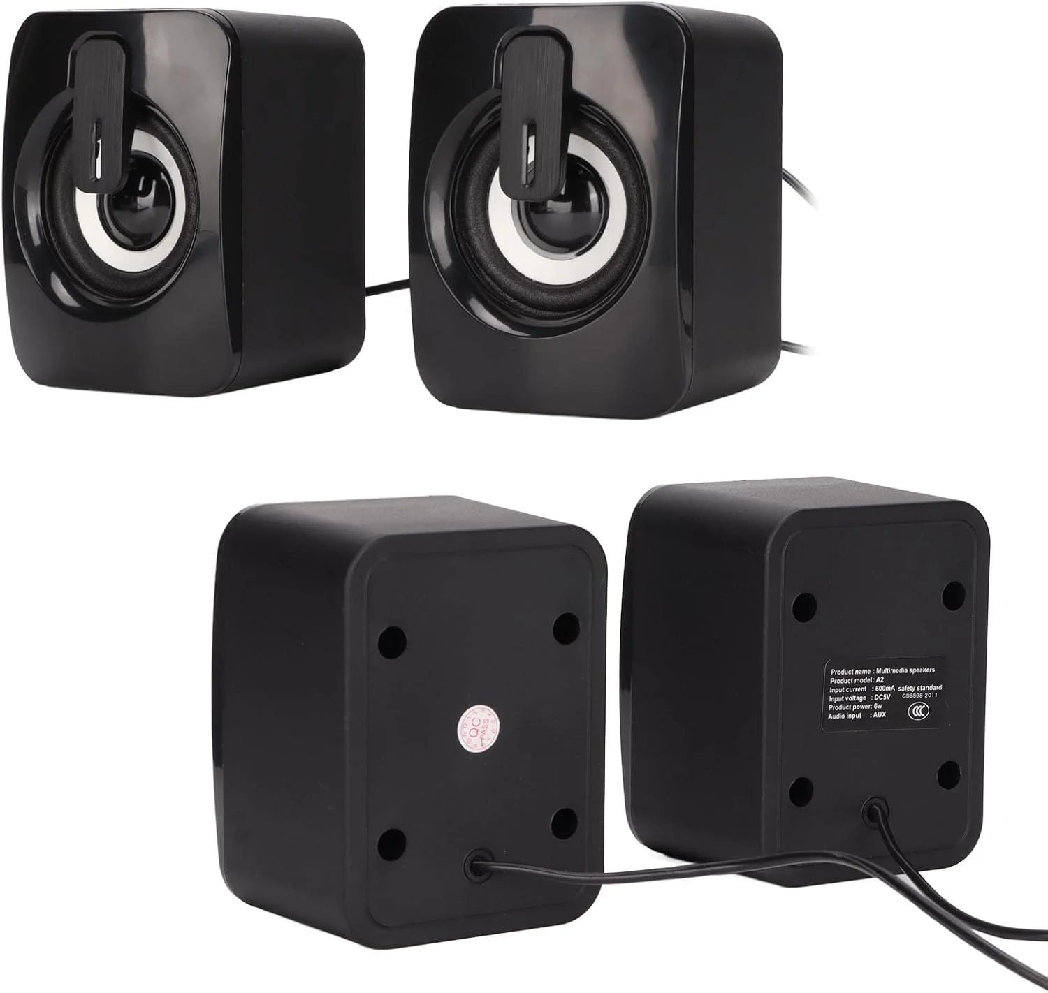 اسپیکر استریو کامپیوتر مینی USB مدل Syrisora A2 با صدای باس واضح و اعوجاج کمتر، کوچک و سیمی، ایده آل برای کامپیوتر رومیزی و لپ تاپ