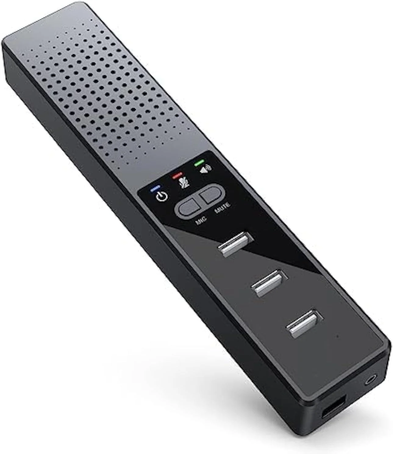 اسپیکر کامپیوتر 3 در 1 TERRIFI با میکروفون، اسپیکرهای USB برای دفتر کار هوشمند و مطالعه آنلاین، اسپیکرهای رومیزی خارجی قابل حمل با هاب، Plug & Play