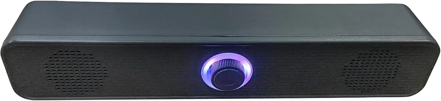 اسپیکر برای کامپیوتر رومیزی، اسپیکرهای USB با صدای استریو - ساندبار استریو باس عمیق با تغذیه USB برای استیج، ماشین، مانیتور اداری، تبلت، موسیقی، کامپیوتر شخصی، میز، پروژکتور خانگی، تلویزیون
