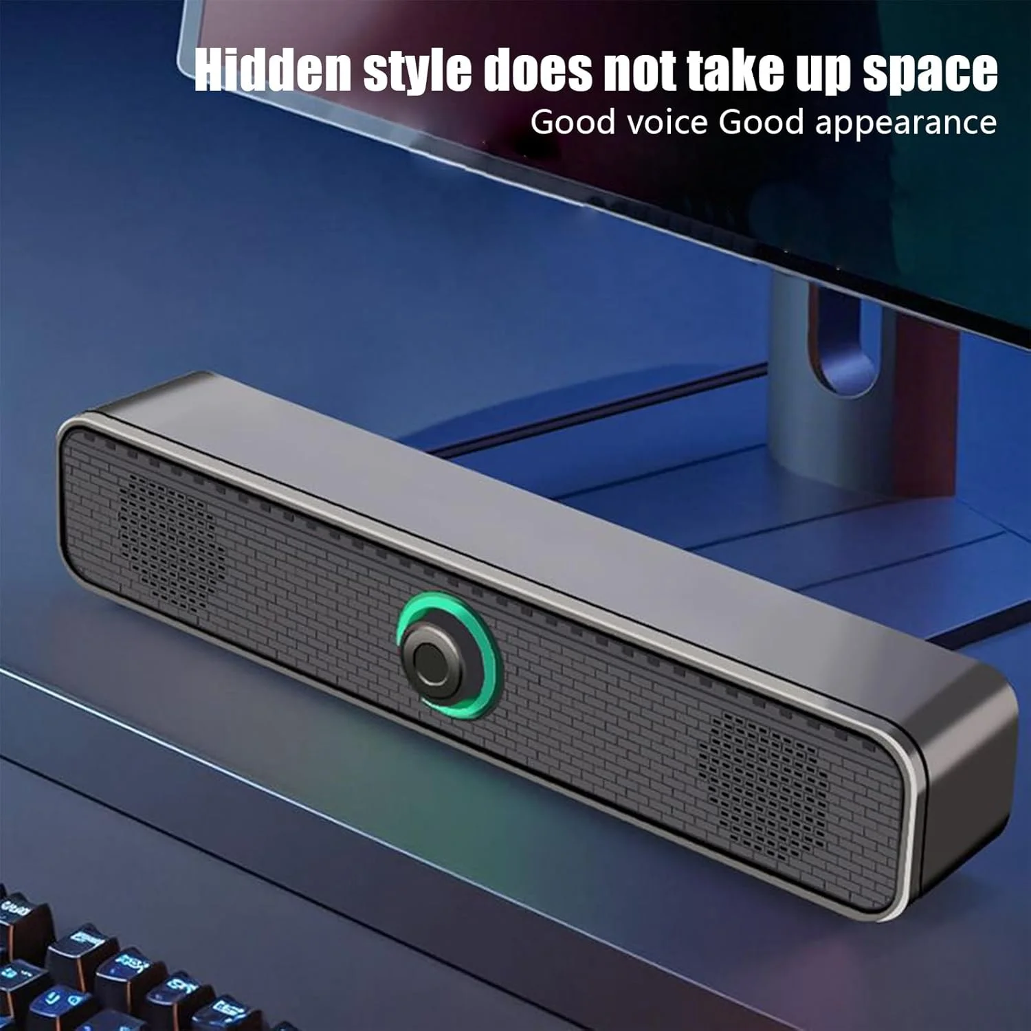 اسپیکر برای کامپیوتر رومیزی، اسپیکرهای USB با صدای استریو - ساندبار استریو باس عمیق با تغذیه USB برای استیج، ماشین، مانیتور اداری، تبلت، موسیقی، کامپیوتر شخصی، میز، پروژکتور خانگی، تلویزیون