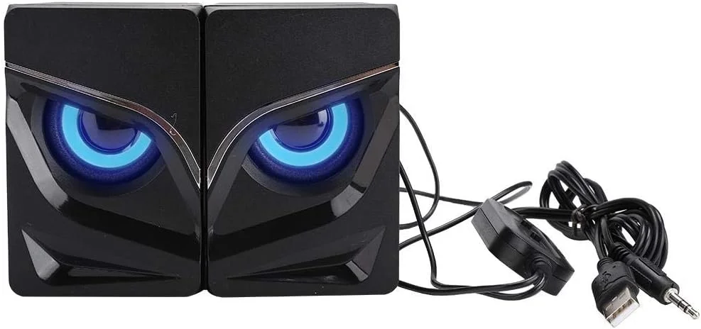 اسپیکر کامپیوتر، مینی 3 واتی 3.5 میلی متری USB 2.1 استریو ساب ووفر، اسپیکر سیم دار فرکانس پایین برای کامپیوتر، لپ تاپ، گوشی هوشمند.