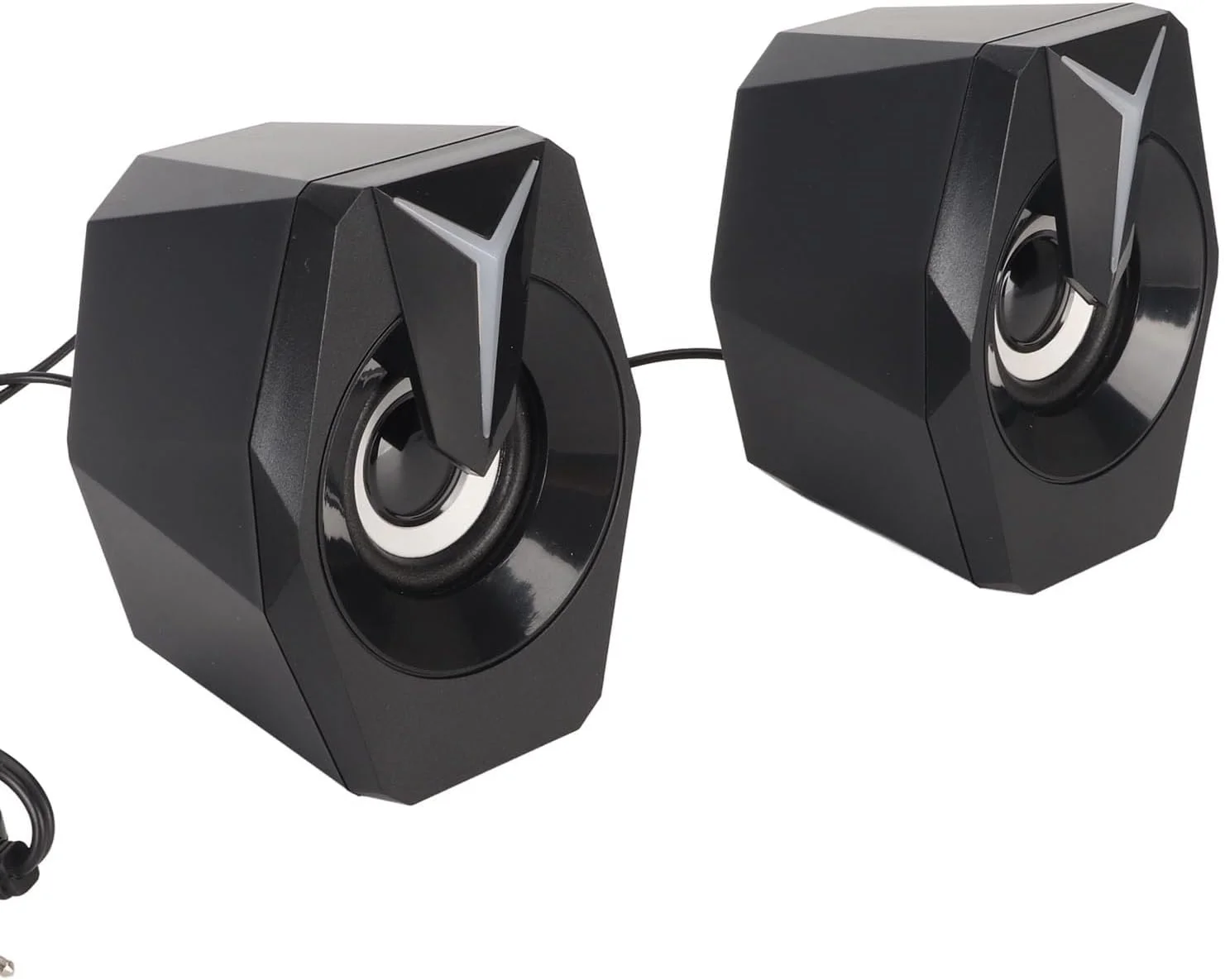 اسپیکر سیمی با نورهای RGB، اسپیکر USB با سیم، کنترل صدا، اسپیکر ساب ووفر USB برای کامپیوتر رومیزی لپ تاپ (مشکی)