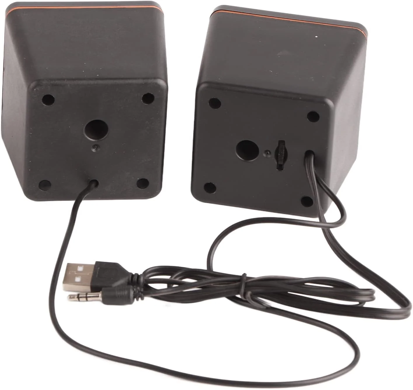 اسپیکر استریو USB برای کامپیوتر رومیزی، لپ تاپ، اسپیکر سیمی دوگانه 3.5 میلی متری با صدای C، طراحی فشرده برای تجربه بهتر، ایده آل برای موسیقی، فیلم، بازی، اتصال و پخش