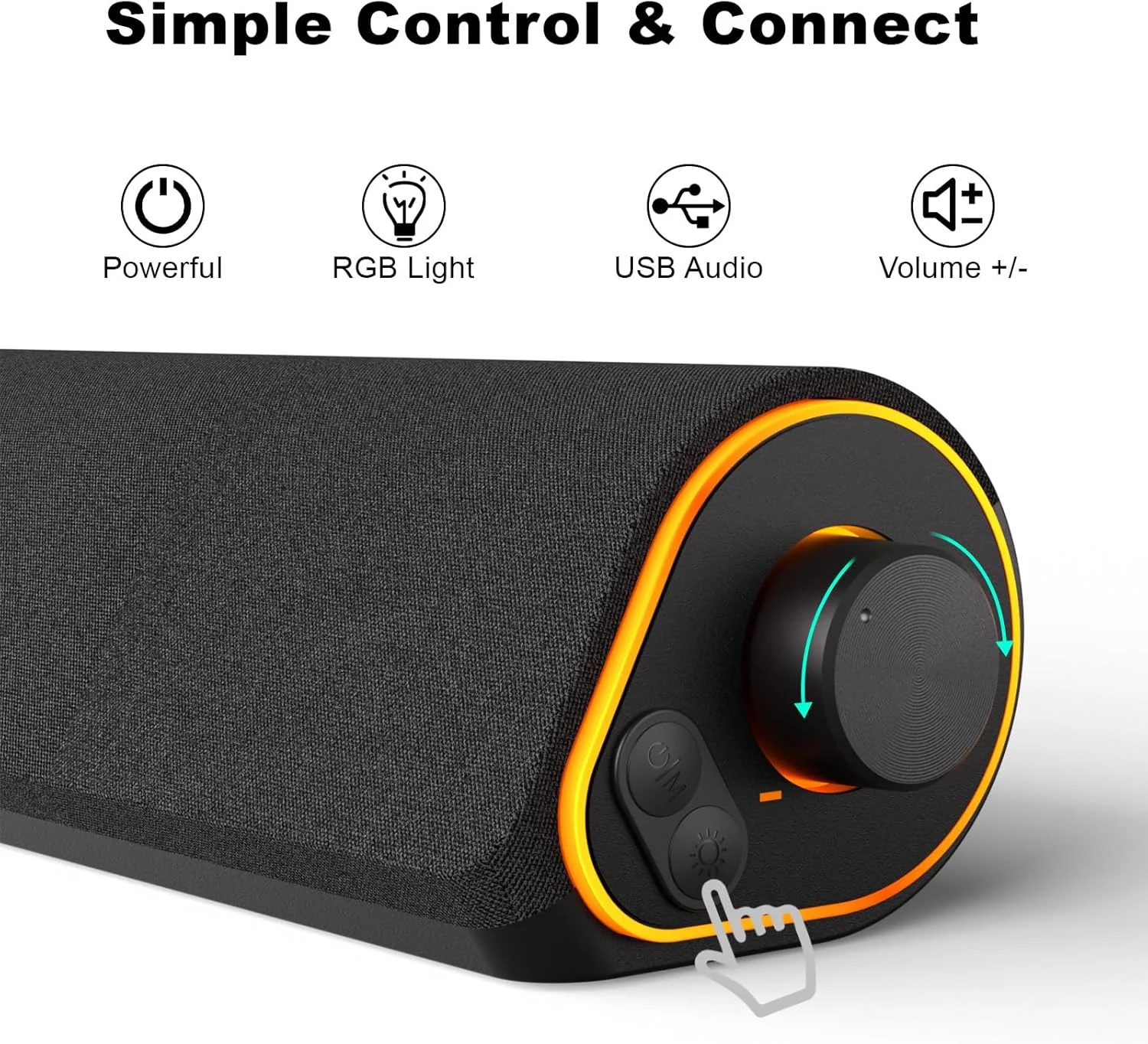 اسپیکر کامپیوتر SOULION R50، اسپیکر بلوتوث و 3.5 میلی‌متری کامپیوتر، تغذیه از طریق USB، نورهای رنگارنگ، ساندبار با سوئیچ، ساندبار استریو فراگیر برای کامپیوتر، دسکتاپ، لپ‌تاپ