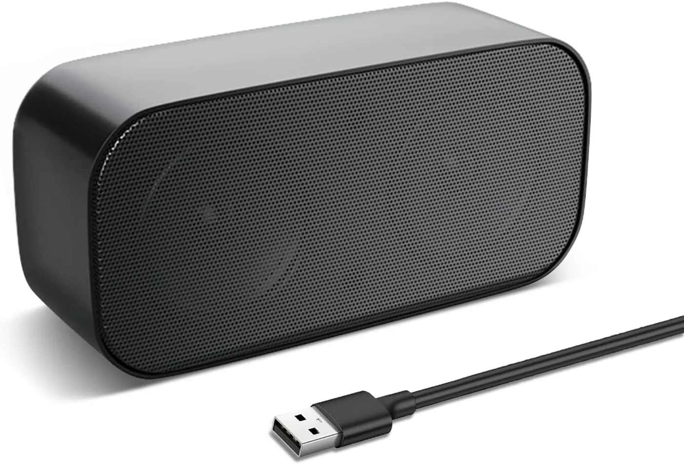 اسپیکر کامپیوتر Shuley برای کامپیوتر رومیزی، اسپیکر سیمی کامپیوتر، اسپیکر USB قابل حمل برای لپ تاپ، اتصال آسان، ساندبار برای دفتر، خانه و بازی (مشکی-M)