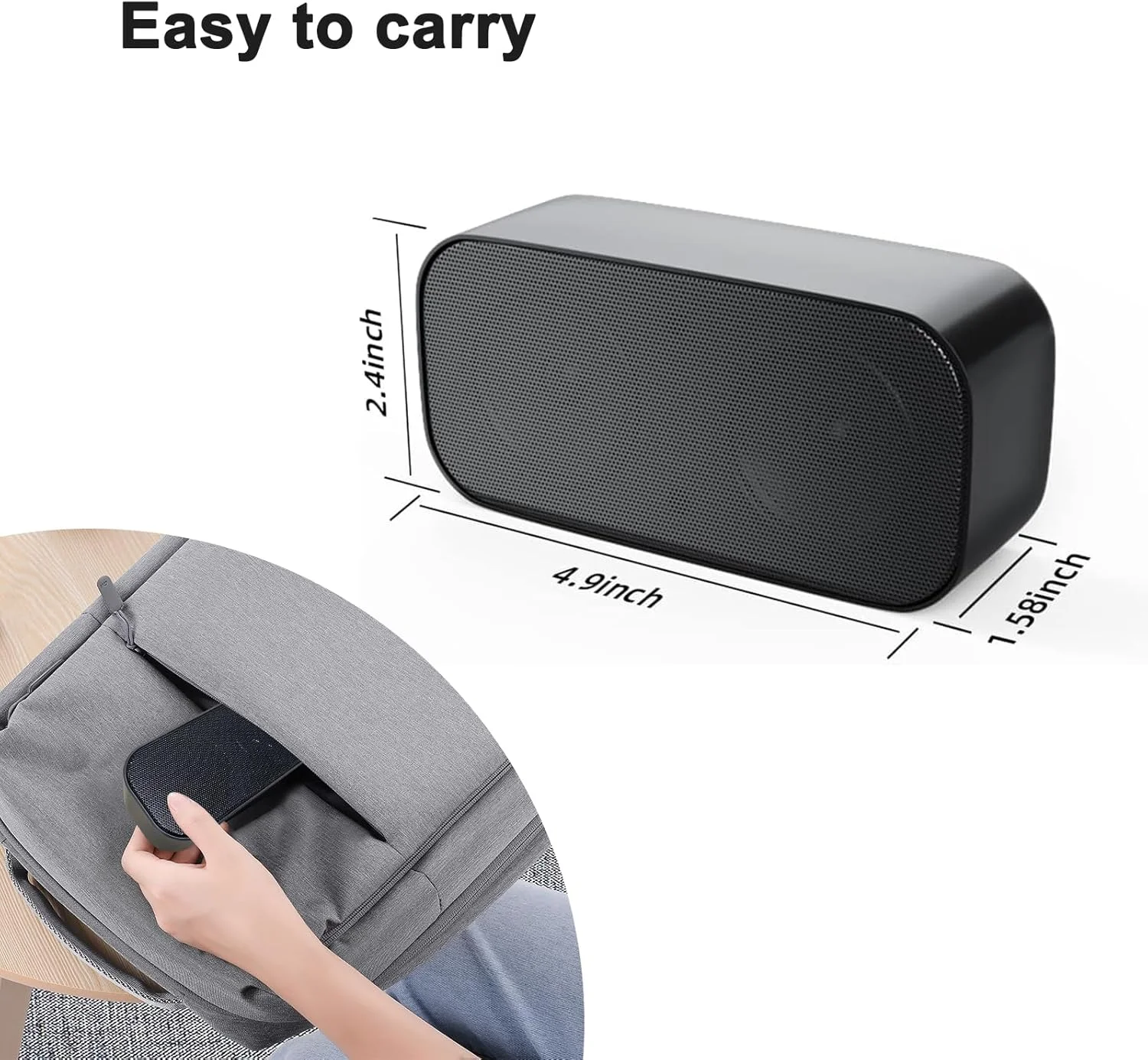 اسپیکر کامپیوتر Shuley برای کامپیوتر رومیزی، اسپیکر سیمی کامپیوتر، اسپیکر USB قابل حمل برای لپ تاپ، اتصال آسان، ساندبار برای دفتر، خانه و بازی (مشکی-M)