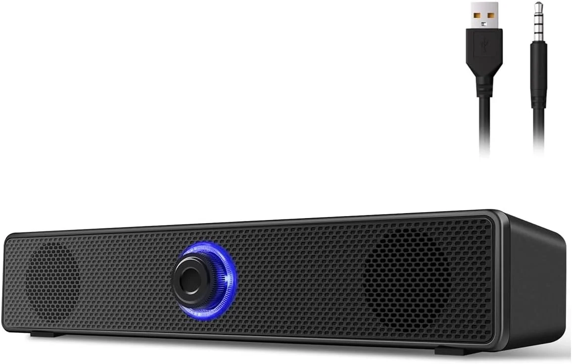 اسپیکر کامپیوتر ShebSheb، اسپیکرهای استریو رومیزی سیم دار با تغذیه USB برای کامپیوتر، لپ تاپ و PC