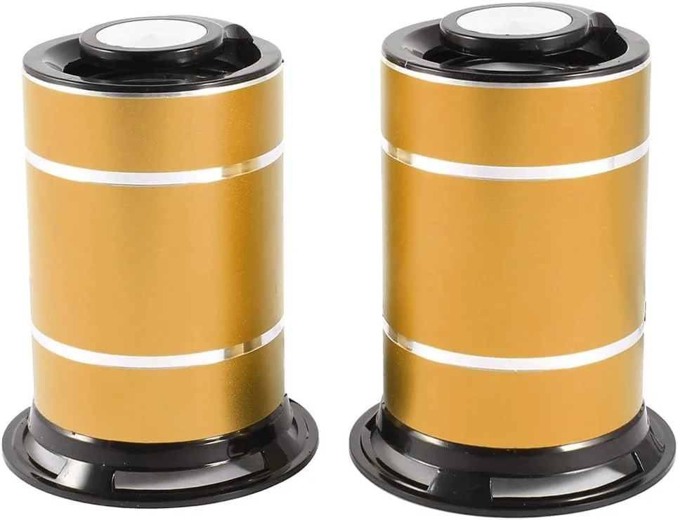 یک جفت اسپیکر رومیزی کوچک طلایی رنگ با کنترل صدا USB 2.0 برای لپ تاپ و کامپیوتر