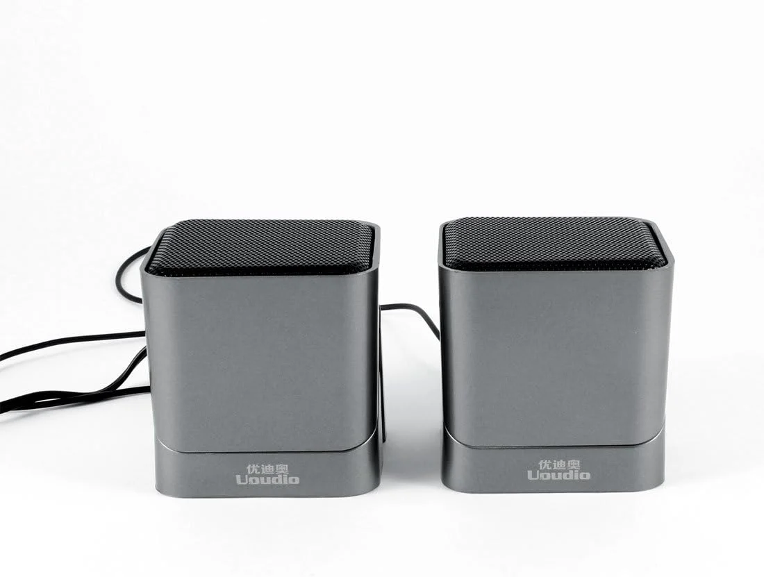 اسپیکر دسکتاپ مینی با کنترل صدا Ruilogod، رنگ نقره ای، USB 2.0، مناسب برای MP4، کامپیوتر