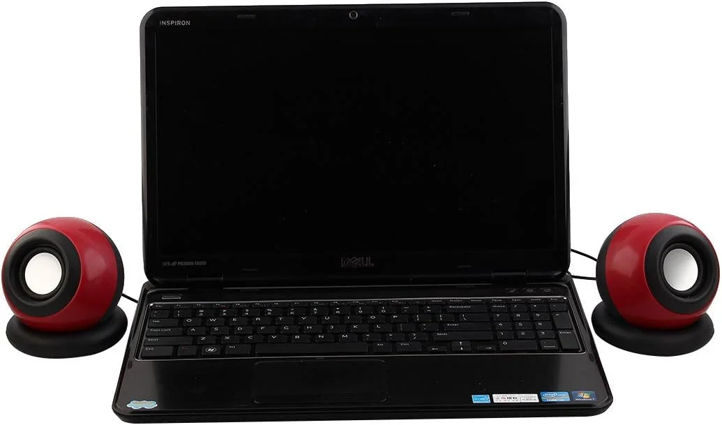 اسپیکر مینی استریو چند رسانه ای USB کامپیوتر رومیزی لپ تاپ Ruilogod پخش کننده موسیقی MP3 MP4 جک 3.5 میلی متری جفتی مشکی قرمز