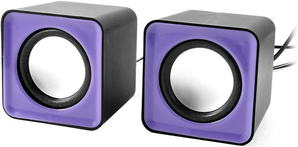 جفت بلندگوی چندرسانه‌ای رومیزی USB 2.0 رویلوگاد با کنترل صدا، بنفش، مناسب کامپیوتر شخصی