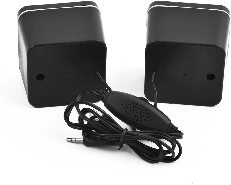 اسپیکر مینی چند رسانه ای USB با جک 3.5 میلی متری مناسب کامپیوتر، لپ تاپ، جفت، مشکی