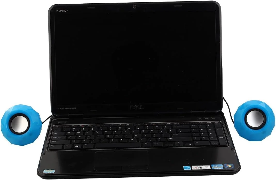 اسپیکر مینی استریو چند رسانه ای با پورت USB 2.0 و جک 3.5 میلی متری مناسب برای تلفن، کامپیوتر، لپ تاپ، پخش کننده موسیقی MP3 MP4 - یک جفت - آبی