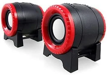 اسپیکر دیجیتال مینی USB 3.5 میلی‌متری رومیزی MP3 CD PC مشکی قرمز Ruilogod