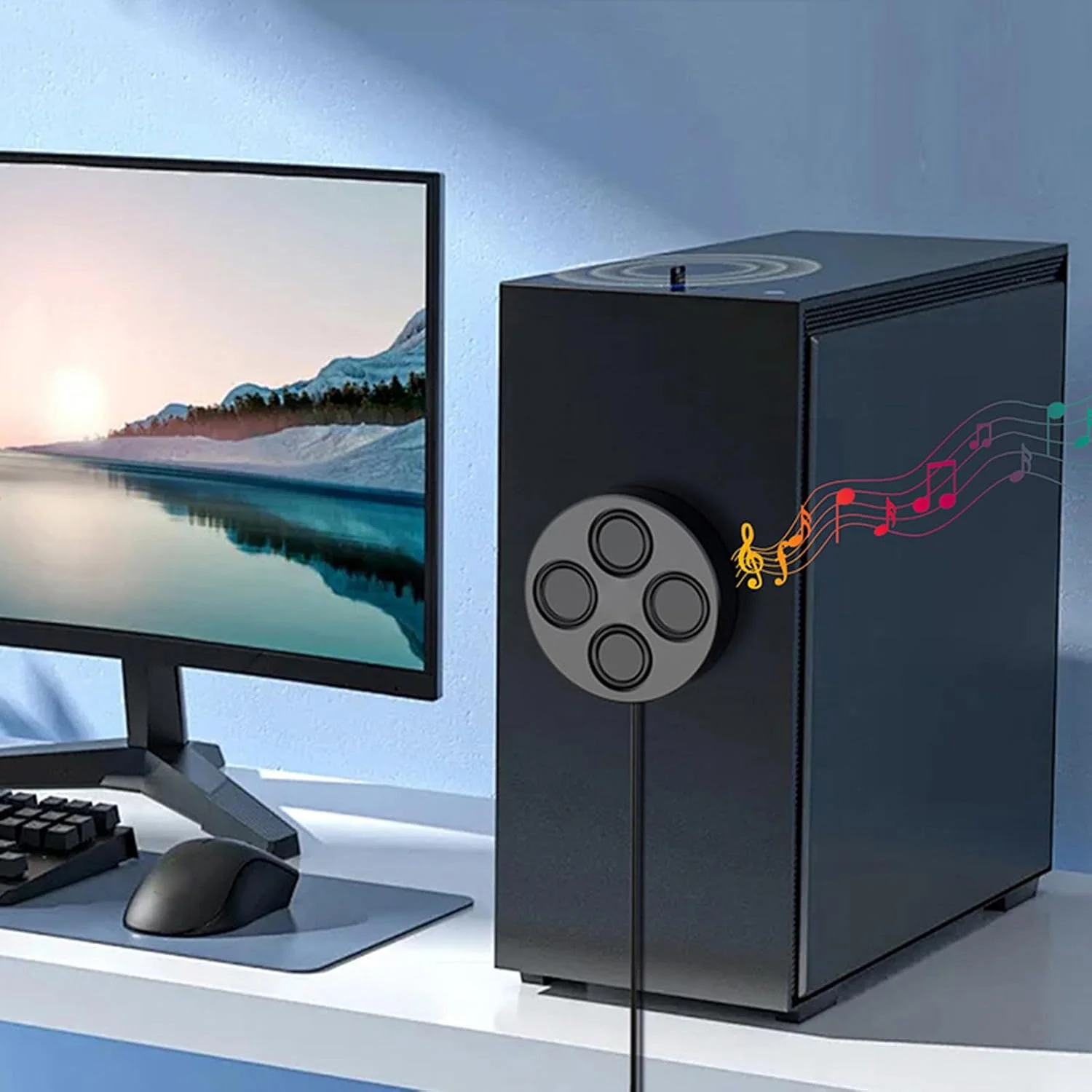 اسپیکر بی سیم قابل حمل - USB سیمی با صدای بلند و باس عمیق، اسپیکر گلف کارت - برای دسکتاپ، لپ تاپ، تبلت، مسافرت، مهمانی خانگی، محل کار، اتاق بازی، ماشین، تلویزیون