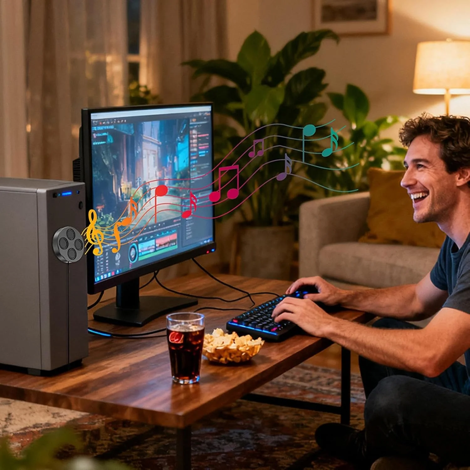 اسپیکر قابل حمل | پخش کننده استریو با بیس عمیق، اسپیکرهای مغناطیسی کامپیوتر برای لپ تاپ - مناسب برای لپ تاپ رومیزی، تبلت، مسافرت، مهمانی خانگی، محل کار، اتاق بازی، ماشین و تلویزیون