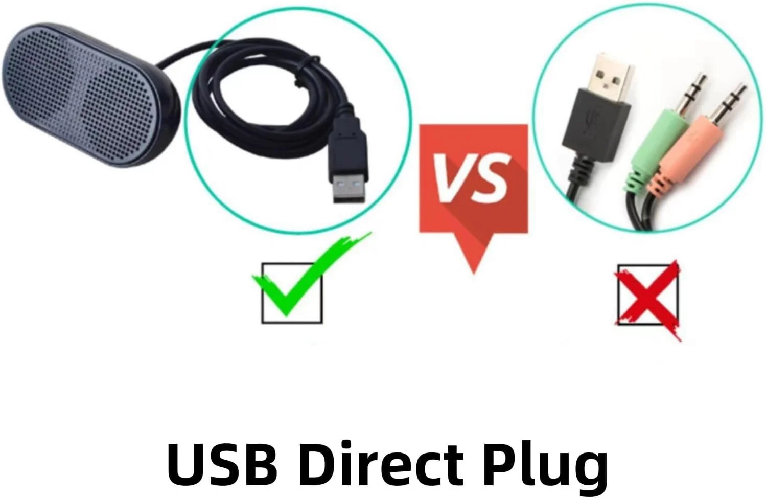 اسپیکر کوچک قابل حمل کامپیوتر برای لپ تاپ و کامپیوتر رومیزی، اسپیکرهای کوچک رایانه شخصی با تغذیه USB، صدای فراگیر سه بعدی