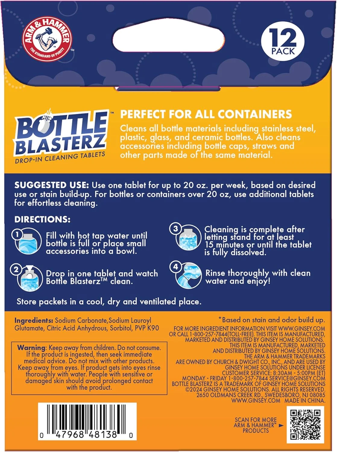 قرص های پاک کننده انداختنی آرم اند همر Bottle Blasterz - ایده آل برای بطری های آب، قمقمه ها و خنک کننده ها - مواد کاملا طبیعی، از بین برنده بو، عملکرد سریع، بسته بندی تکی (12 عدد) قرص های پاک کننده انداختنی آرم اند همر Bottle Blasterz - ایده آل برای بطری های آب، قمقمه ها و خنک کننده ها - مواد کاملا طبیعی، از بین برنده بو، عملکرد سریع، بسته بندی تکی (12 عدد)