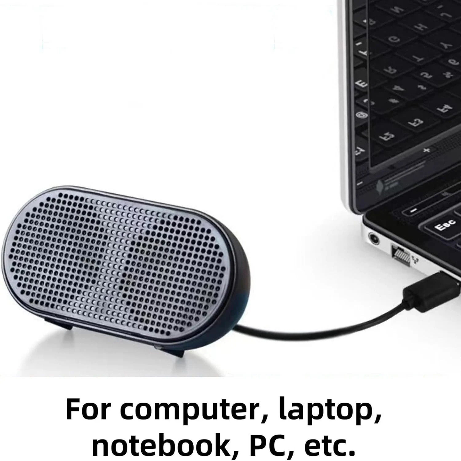 اسپیکر کوچک قابل حمل کامپیوتر برای لپ تاپ و کامپیوتر رومیزی، اسپیکرهای کوچک رایانه شخصی با تغذیه USB، صدای فراگیر سه بعدی