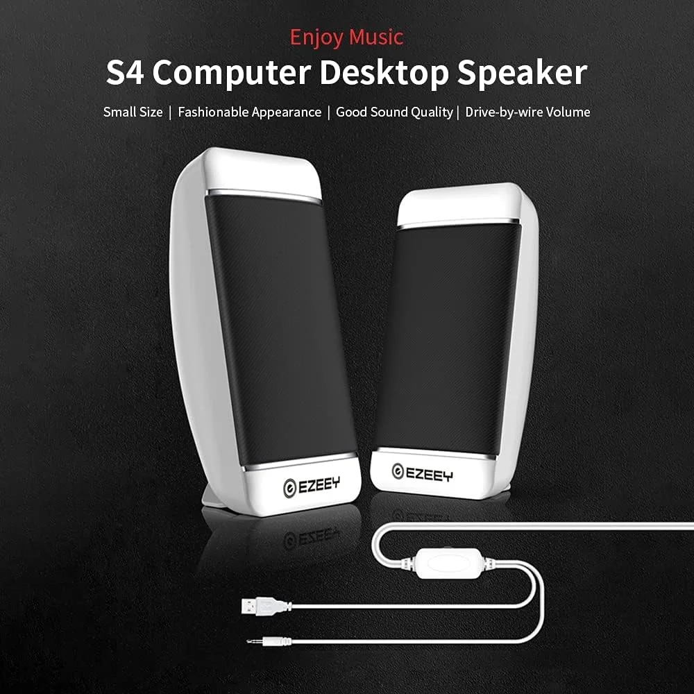 اسپیکر رومیزی کوچک Pepisky S4، اسپیکر قابل حمل ساب ووفر سیم دار USB برای موبایل، لپ تاپ، مشکی