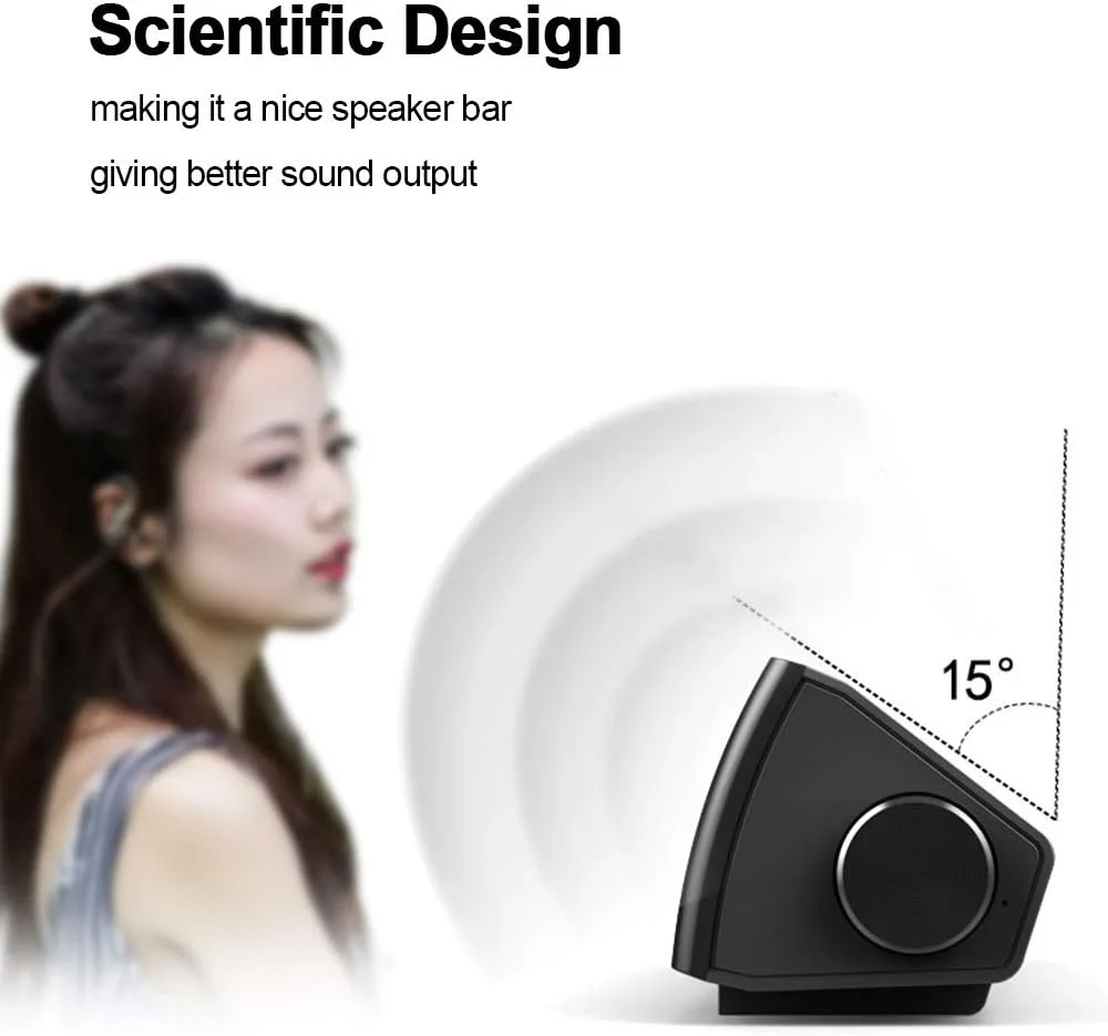 اسپیکر بار کامپیوتر Pepisky A V105، اسپیکر استریو USB کوچک با صدای HiFi و بیس قوی برای تلویزیون، کامپیوتر، موبایل، تبلت، لپ تاپ