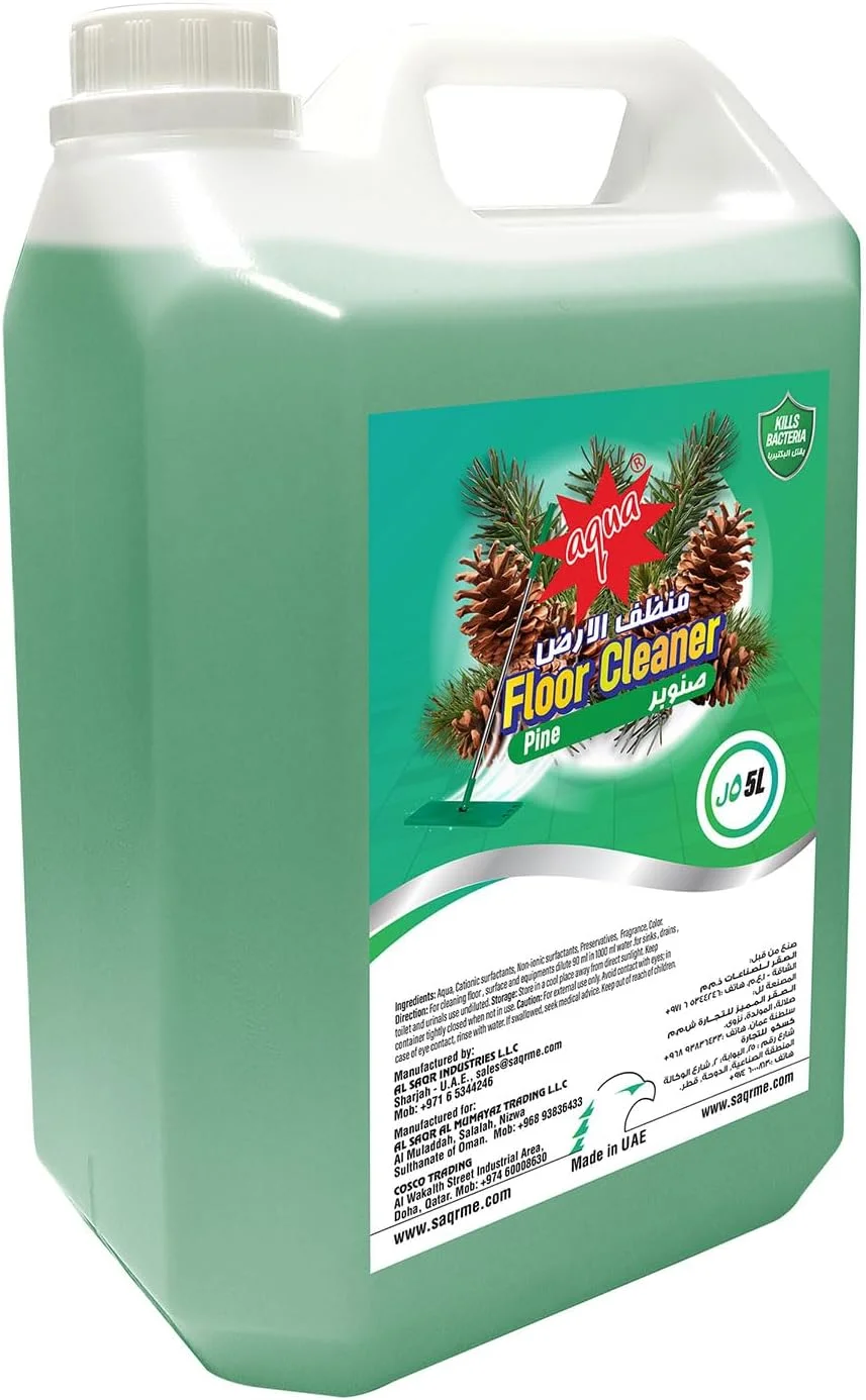 مایع تمیز کننده کف آکوا – 5 لیتر (کاج) | ضد عفونی کننده قوی | از بین برنده 99.9% میکروب ها | رایحه تازه ماندگار | برای مصارف خانگی، اداری و تجاری (کاج) مایع تمیز کننده کف آکوا – 5 لیتر (کاج) | ضد عفونی کننده قوی | از بین برنده 99.9% میکروب ها | رایحه تازه ماندگار | برای مصارف خانگی، اداری و تجاری (کاج)