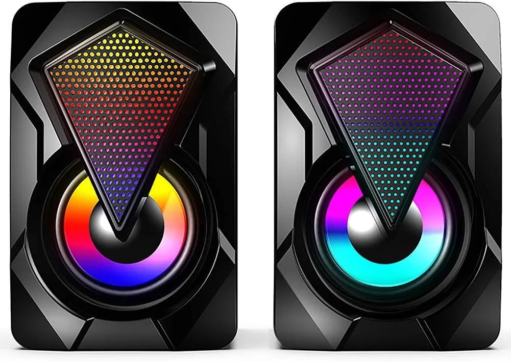 اسپیکر کامپیوتر Masroo، اسپیکر سیمی کامپیوتر 2.0 USB استریو مینی چند رسانه ای با کنترل صدا و نور RGB، ورودی AUX 3.5 میلی متری برای تلفن، تبلت، دسکتاپ، لپ تاپ اسپیکر کامپیوتر Masroo، اسپیکر سیمی کامپیوتر 2.0 USB استریو مینی چند رسانه ای با کنترل صدا و نور RGB، ورودی AUX 3.5 میلی متری برای تلفن، تبلت، دسکتاپ، لپ تاپ