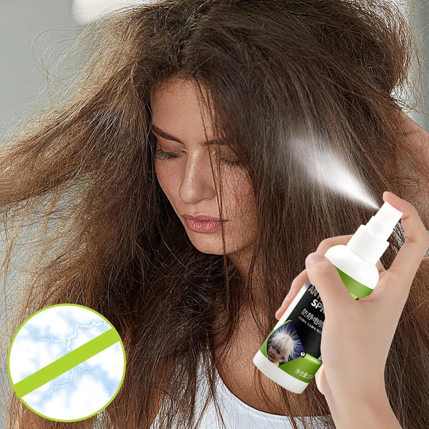 اسپری آنتی استاتیک برای لباس - 2 عدد اسپری رفع الکتریسیته ساکن سایز مسافرتی، 100 میلی لیتر خوشبو کننده پارچه، محافظت طولانی مدت، فرمول بدون لک، ایمن برای لباس، اثاثه یا لوازم داخلی و فرش، از بین برنده بو