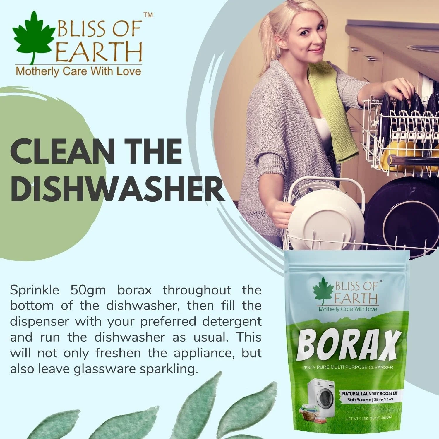 پودر بوراکس آمریکایی Bliss of Earth، تقویت کننده شوینده، فعال کننده اسلایم، پودر پاک کننده و لکه بر چند منظوره، از بین برنده مورچه ها، پودر بورات سدیم 100% خالص طبیعی، 2x453 گرم