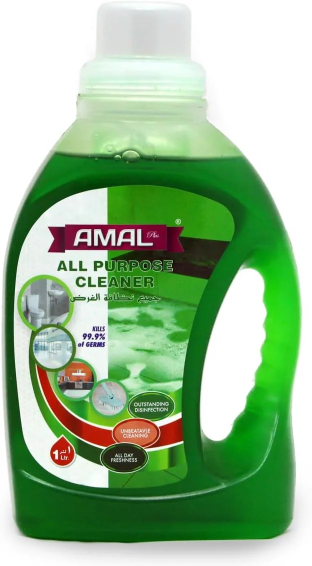 مایع پاک کننده همه منظوره آمال پلاس 1 لیتری - محلول تمیز کننده قوی برای خانه و محل کار