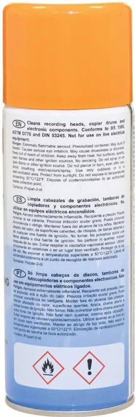 محلول پاک کننده ایزوپروپیل الکل Ambersil 31569 IPA با حجم 400 میلی لیتر، مناسب برای تمیز کردن هد ضبط، درام دستگاه کپی و قطعات الکترونیکی