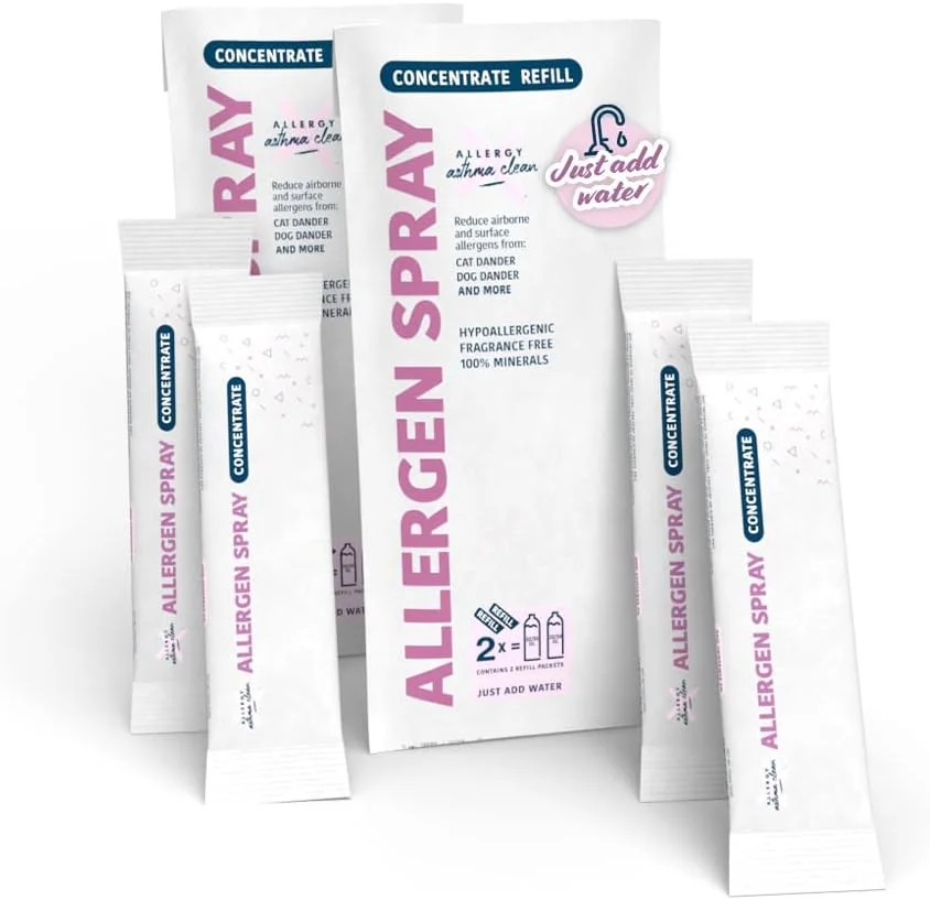 اسپری کنسانتره ضد آلرژی و آسم - بسته 4 عددی | سازگار با محیط زیست، از بطری خود استفاده کنید | بیش از 3.7 لیتر در مجموع