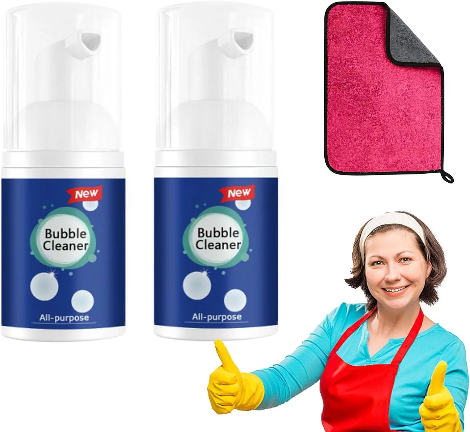 اسپری تمیز کننده چند منظوره بدون نیاز به آبکشی، تمیز کننده حبابی Lazzda، اسپری فوم فلش، اسپری فوم تمیز کننده حبابی، اسپری فوم پاششی، اسپری فوم تمیز کننده حبابی، تمیز کننده فوم بدون نیاز به آبکشی (30ML*2)