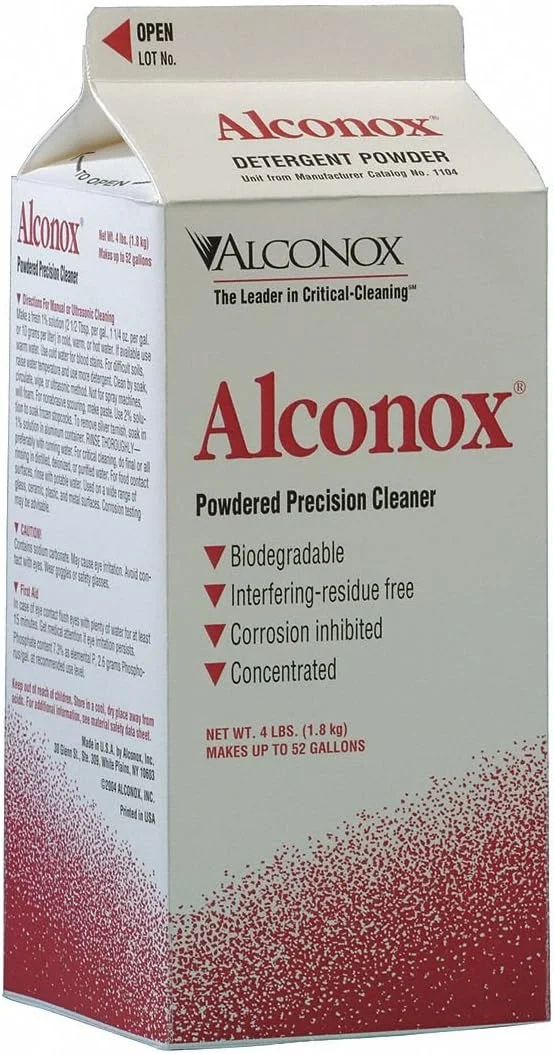 پاک کننده دقیق پودری Alconox 1104، pH 9.5، نسبت رقت 1:100، جعبه 4 پوندی
