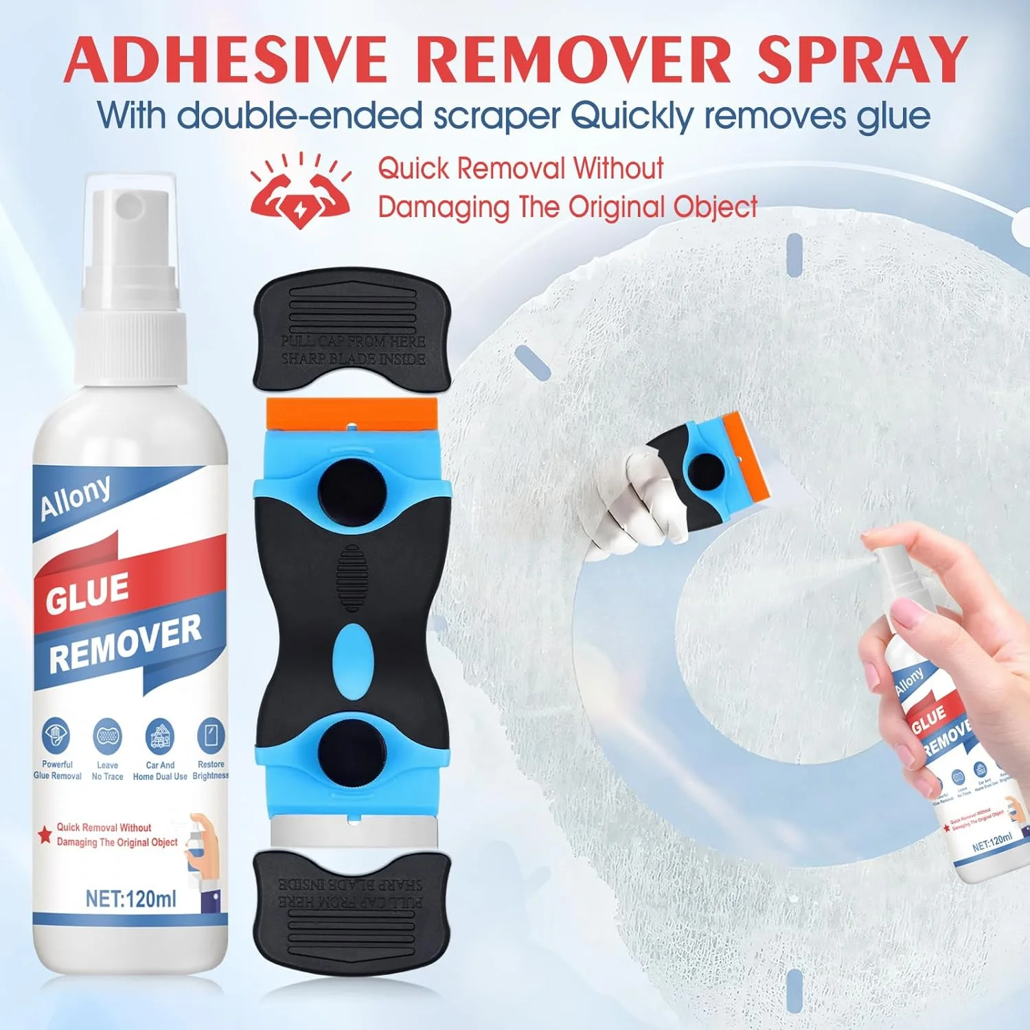 محلول پاک کننده چسب Allony، پاک کننده مواد چسبنده، پاک کننده برچسب، پاک کننده برچسب چسبناک، اسپری پاک کننده برچسب، برای از بین بردن برچسب ها و مواد چسبنده از سطوح مختلف - 120 میلی لیتر محلول پاک کننده چسب Allony، پاک کننده مواد چسبنده، پاک کننده برچسب، پاک کننده برچسب چسبناک، اسپری پاک کننده برچسب، برای از بین بردن برچسب ها و مواد چسبنده از سطوح مختلف - 120 میلی لیتر