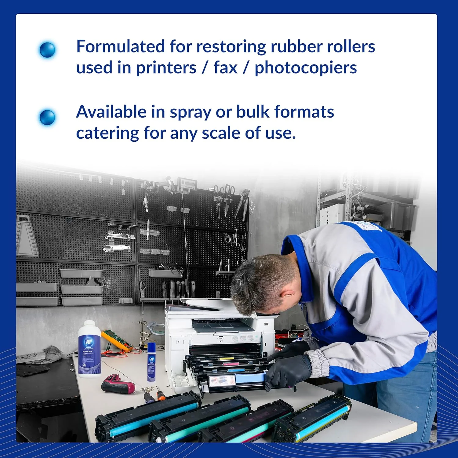 اسپری پمپ تمیز کننده پلاتن کلین ای اف - تمیز کننده و احیا کننده غلتک های لاستیکی چاپگر - 100 میلی لیتر برای چاپگرها، دستگاه های فکس و سایر غلتک های لاستیکی