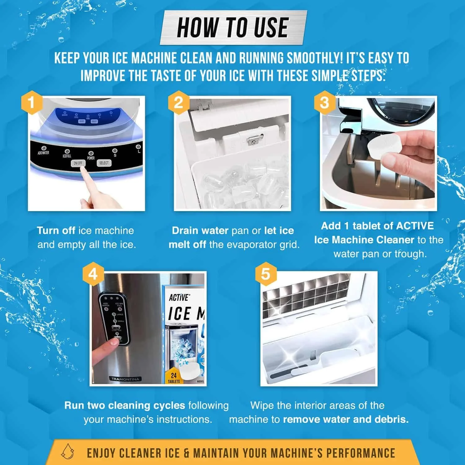 قرص جرم گیر و رسوب زدای دستگاه یخ ساز اکتیو - 24 عدد قرص تمیز کننده سازگار با Frigidaire، Opal، GE Profile، Kitchenaid، رسوب زدای ایمن برای نیکل برای دستگاه های یخ ساز رومیزی و حبه ای - بسته یک ساله قرص جرم گیر و رسوب زدای دستگاه یخ ساز اکتیو - 24 عدد قرص تمیز کننده سازگار با Frigidaire، Opal، GE Profile، Kitchenaid، رسوب زدای ایمن برای نیکل برای دستگاه های یخ ساز رومیزی و حبه ای - بسته یک ساله