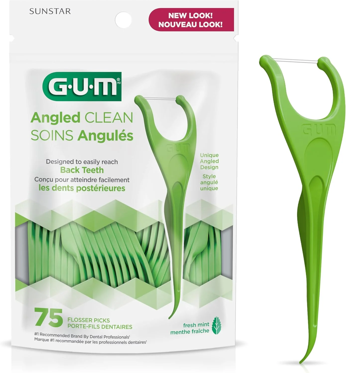 نخ دندان کمانی GUM، نعناع تازه، 75 عدد نخ دندان کمانی GUM، نعناع تازه، 75 عدد