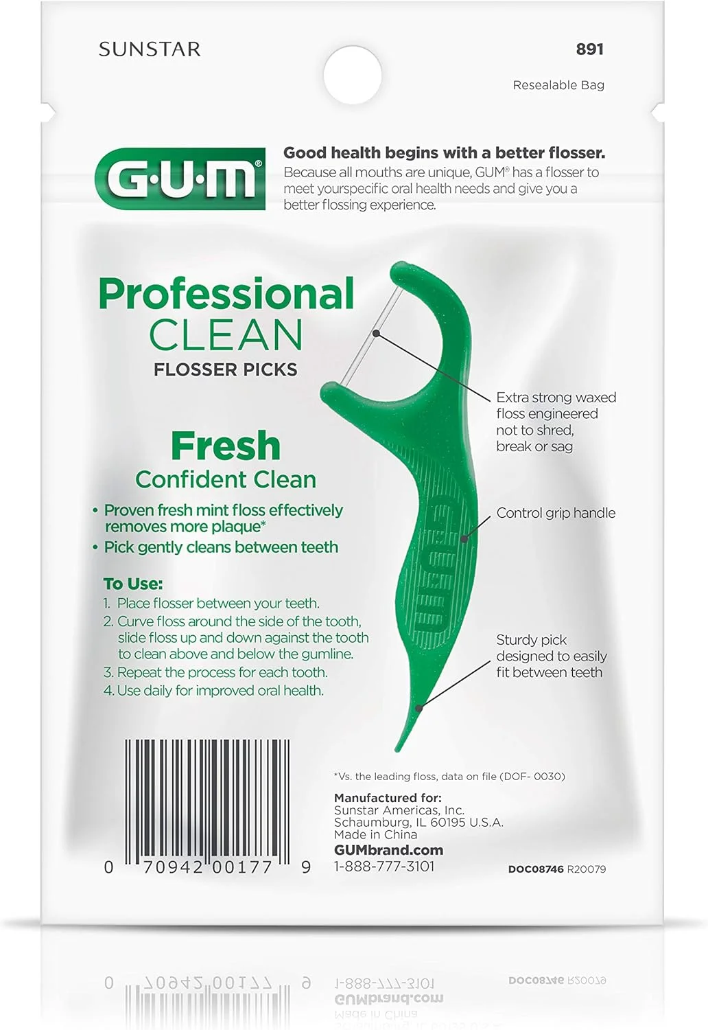 نخ دندان کمکی حرفه ای جی یو ام، نعنایی 90 عددی (بسته 3 عددی) نخ دندان کمکی حرفه ای جی یو ام، نعنایی 90 عددی (بسته 3 عددی)