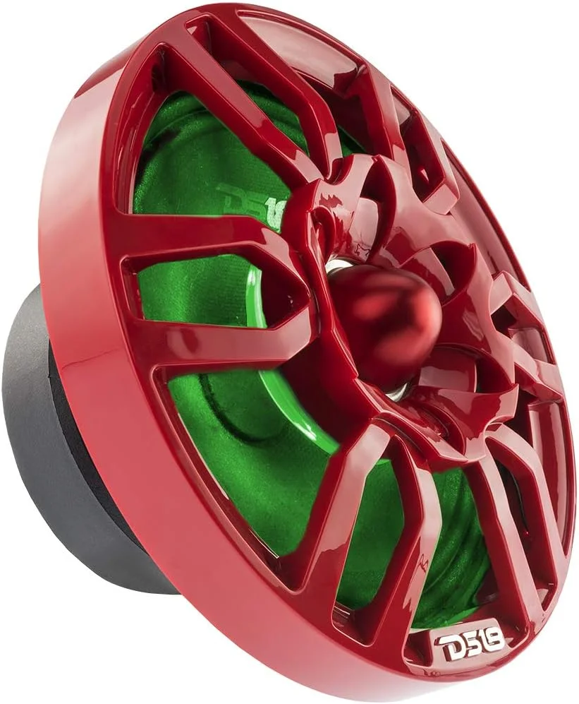 محافظ توری بلندگوی یونیورسال خودرو DS18 PRO-GTW8RD با توییتر بولت داخلی، سیم پیچ صوتی نئودیمیوم 1.75 اینچی و چراغ های RGB، توان 500 وات، یک عدد (قرمز)