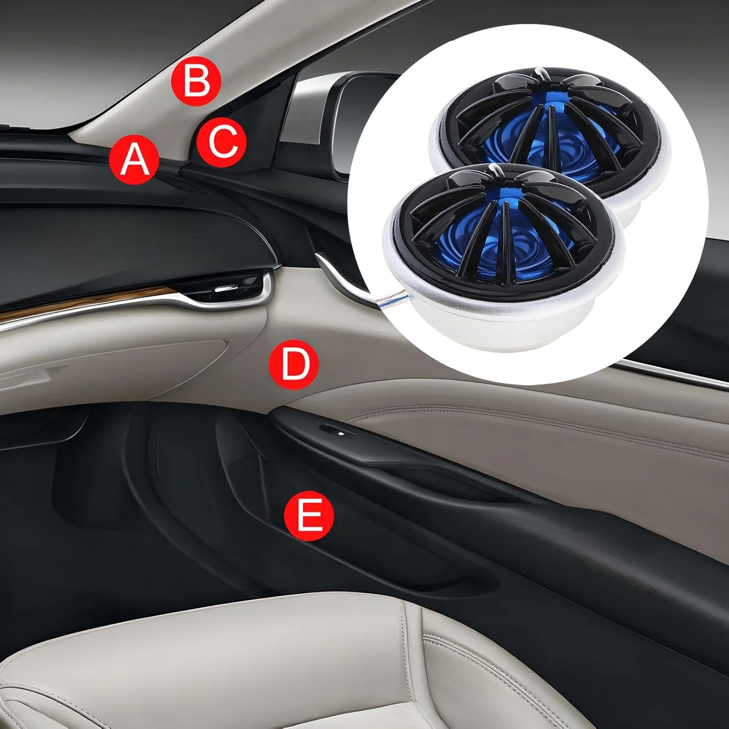 بلندگوهای تیوتر خودرو DriSentri، 2 عدد 150 وات مدل YH-66، بلندگوی تیوتر گنبدی بوق خودرو، بلندگوی سه گانه استریو خودرو برای اتومبیل