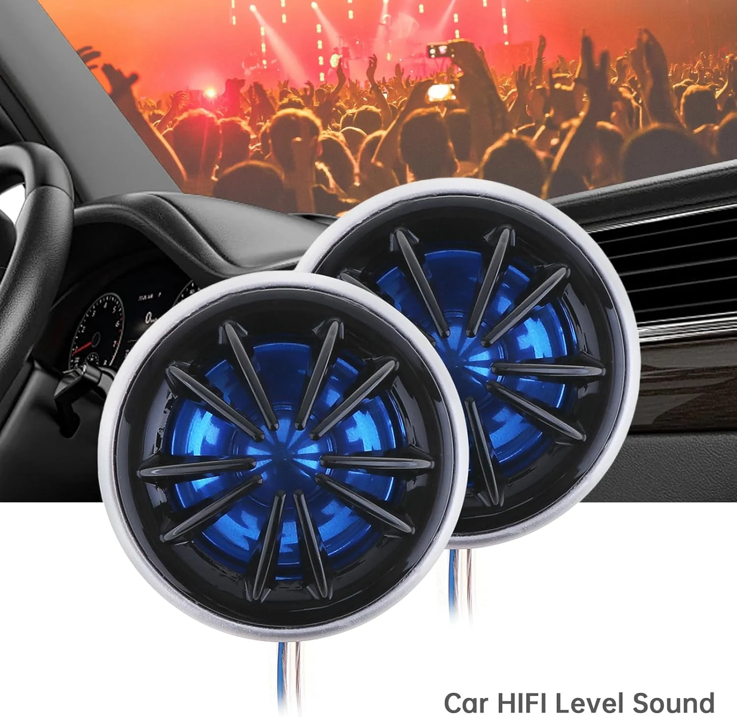 بلندگوهای تیوتر خودرو DriSentri، 2 عدد 150 وات مدل YH-66، بلندگوی تیوتر گنبدی بوق خودرو، بلندگوی سه گانه استریو خودرو برای اتومبیل